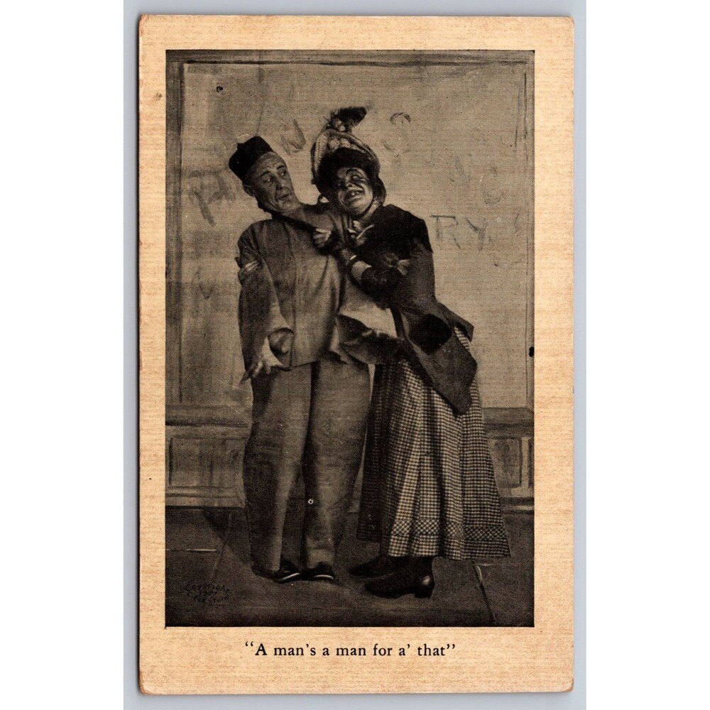Vintage Postcard Humorous Illustration "A man's a man for a' that" Posted